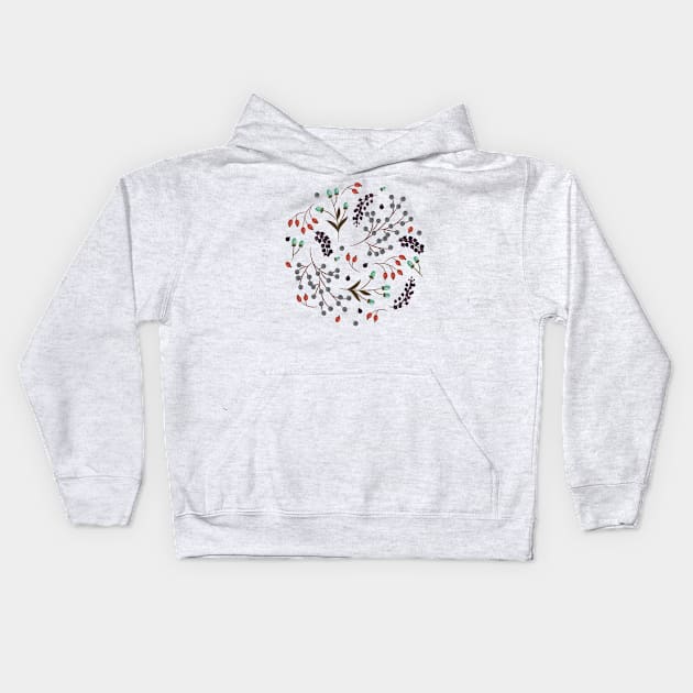 Woodland Berries - Goldenrod Kids Hoodie by TurtleNotes